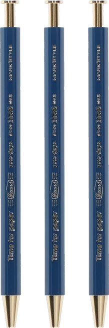 MARK'S Time for Paper 復古六角木軸 原子筆 TFP-BP01-NV, 海軍藍色, 3支