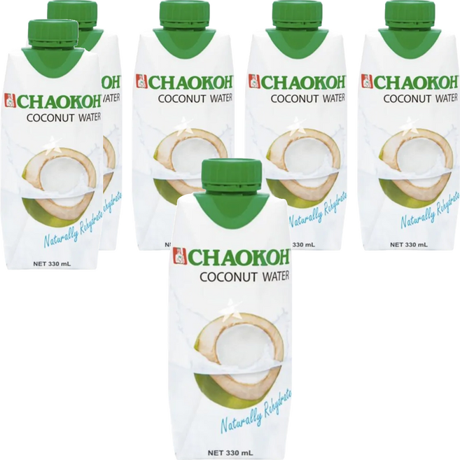 CHAOKOH 100%椰子水, 330ml, 6個