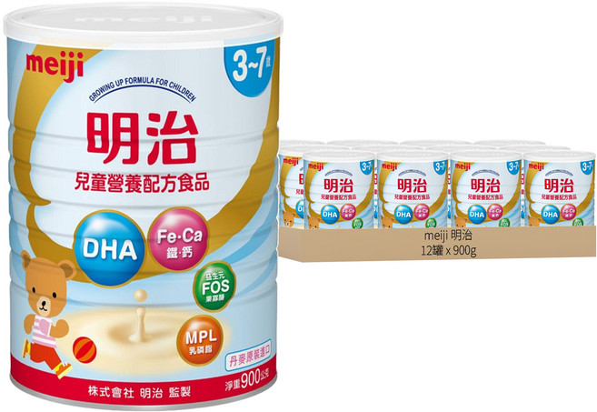 meiji 明治 兒童營養配方食品3-7歲, 900g, 12罐