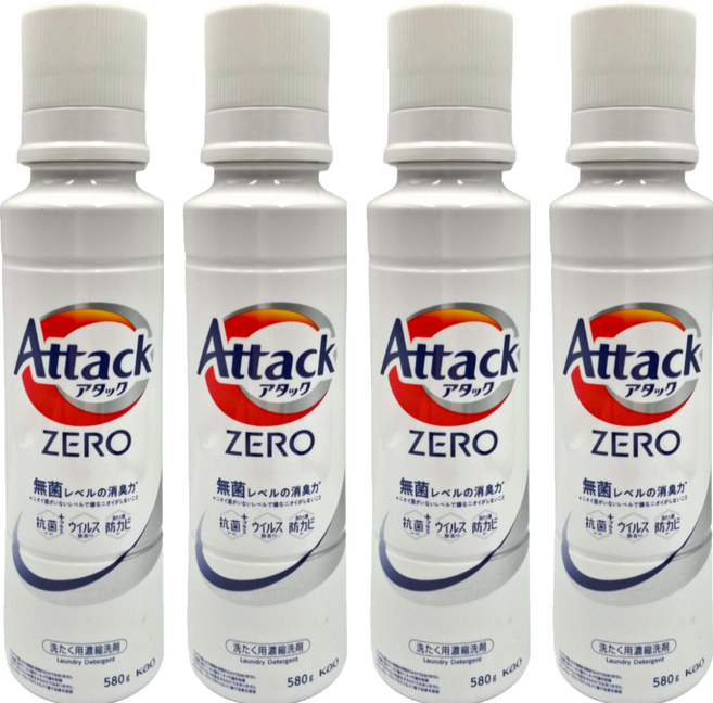 Attack ZERO 洗衣精, 580g, 4瓶