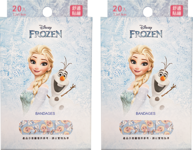 ONEDER 旺達棉品 醫療用黏性膠帶及黏性繃帶 FZ-LQ01 冰雪奇緣, 20片, 2盒