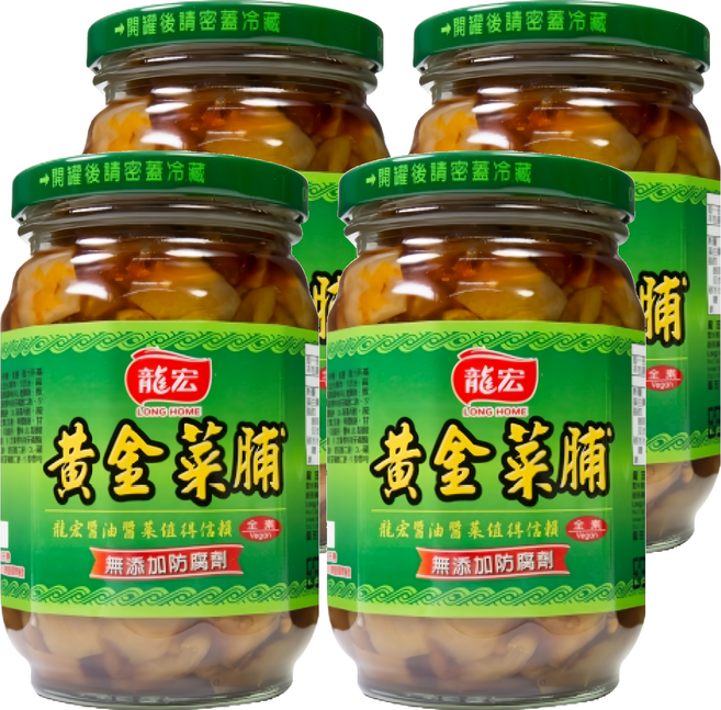 龍宏 黃金菜脯, 370g, 4罐