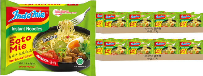 Indomie 營多麵 Soto青檸牛肉風味湯麵 75g, 80包