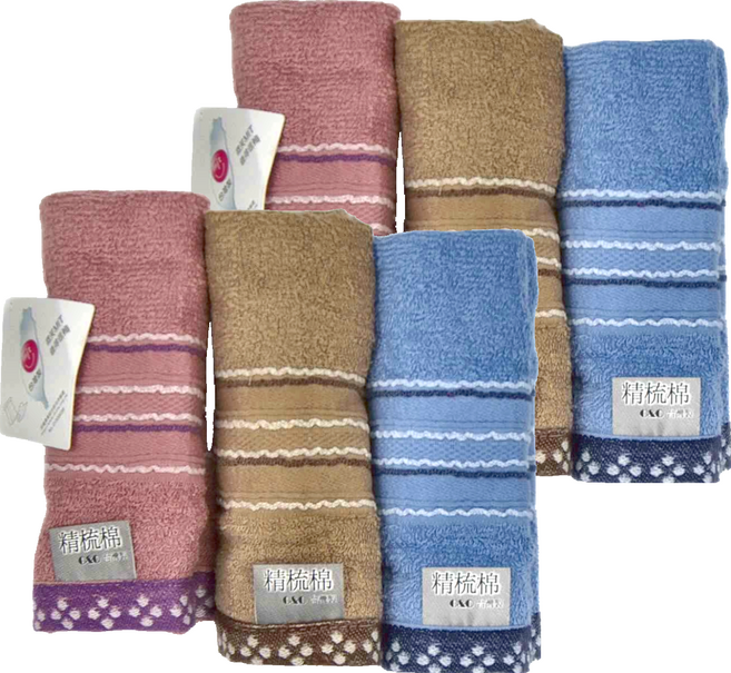 ONE&ONE 慶峯棉業 台灣製精梳棉緞檔毛巾 33 x 74cm 3條, 2組