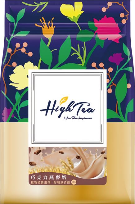 High Tea 伂橙 即溶巧克力燕麥奶粉 含膳食纖維 選用象牙海岸可可豆, 25g, 10包, 1袋