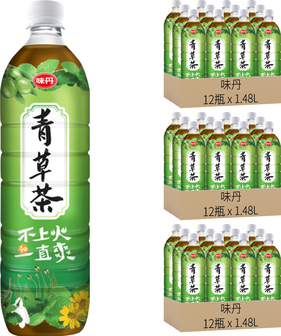 味丹 青草茶, 1.48L, 36瓶