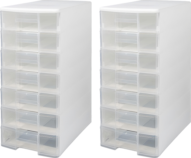 SHUTER 樹德 livinbox 魔法收納力A4玲瓏盒 PC-1107 7抽 275 x 355 x 610mm, 白, 2組