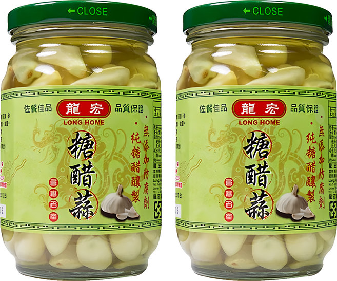 龍宏 糖醋蒜, 380g, 2罐