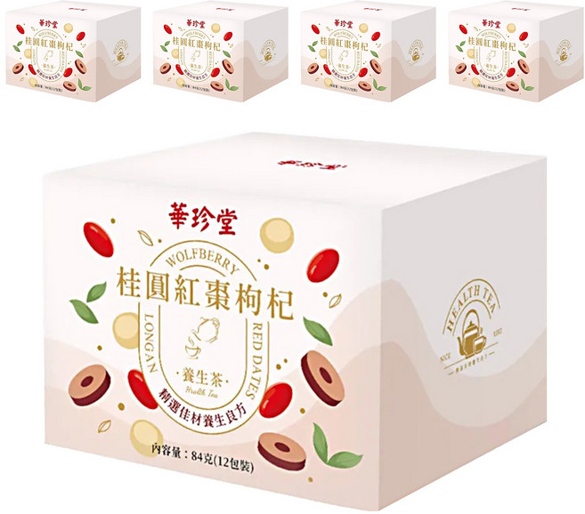 仁濟中藥 華珍堂 桂圓紅棗枸杞養生茶, 7g, 12包, 5盒