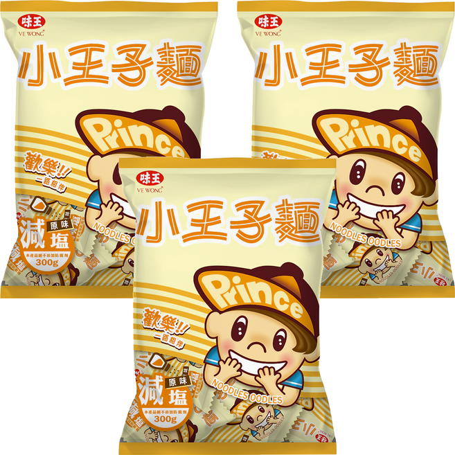 味王 小王子麵 原味減鹽, 300g, 3袋