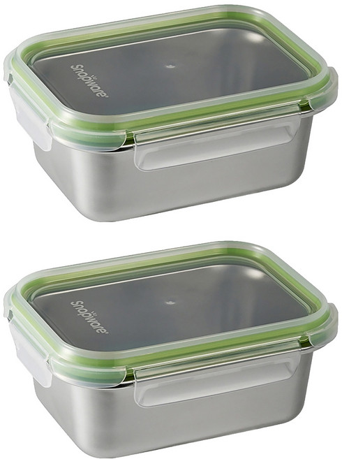 Corelle Brands 康寧餐具 Snapware Eco Simple 304不鏽鋼保鮮盒, 容器 + 蓋子, 2個