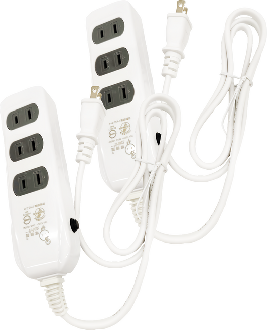 spirit 電精靈 側邊插座 4插過載延長線 台灣製造 MAX1650W 125V 15A, 1.2m, 白色, 2條