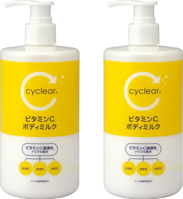 KUMANO 熊野油脂 cyclear 維生素C身體乳, 400ml, 2瓶