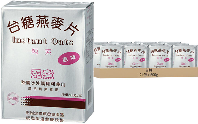 台糖 燕麥片, 500g, 24包