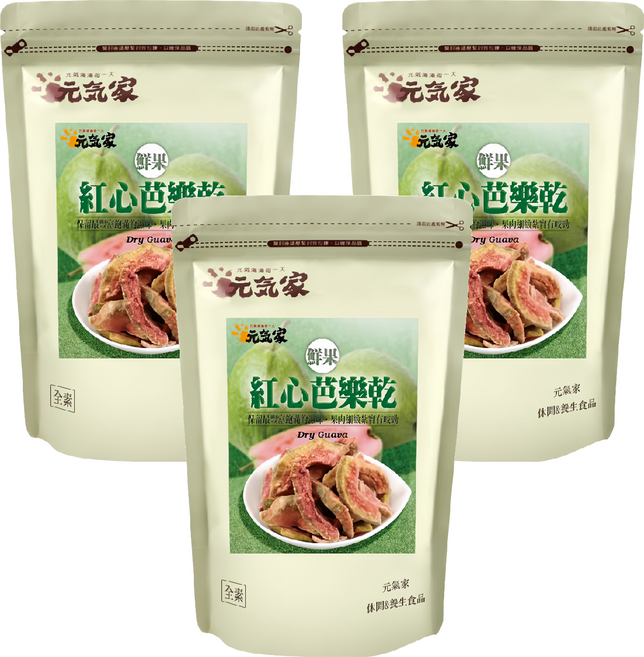元氣家 紅心芭樂乾, 200g, 3包