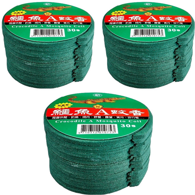 鱷魚 蚊香 經濟包 30卷, 390g, 3組