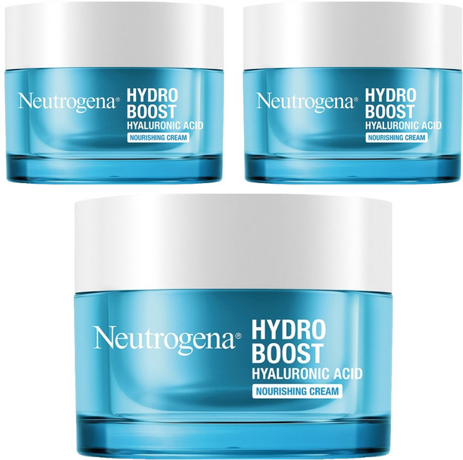Neutrogena 台灣公司貨 水活保濕無香特潤凝霜, 50g, 3罐