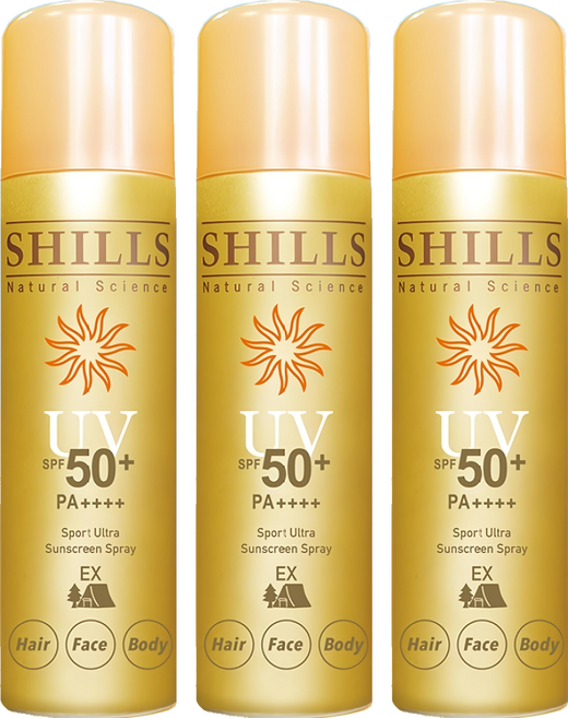 SHILLS 舒兒絲 保濕防曬冰鎮噴霧 修護防禦 咖色, 180ml, 3罐