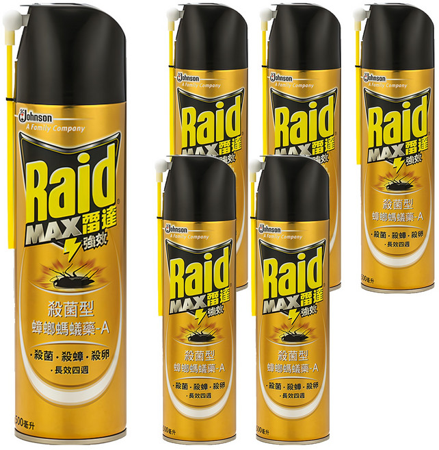 Raid 雷達 殺菌型蟑螂螞蟻藥, 500ml, 6罐