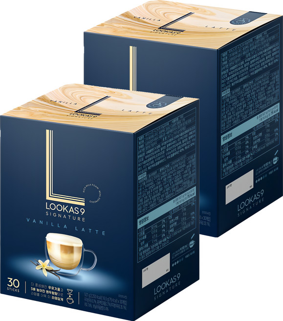 LOOKAS9 Vanilla LATTE 香草拿鐵, 16.9g, 30條, 2盒