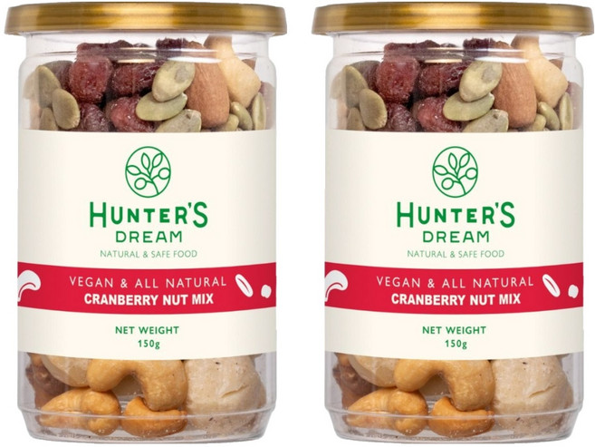 HUNTER'S DREAM 獵人谷之夢 蔓越莓無調味綜合堅果, 2個, 150g