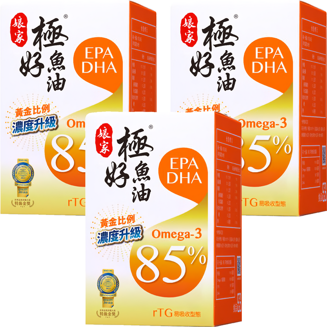 娘家 極好85%魚油軟膠囊, 60顆, 0.85g, 3盒