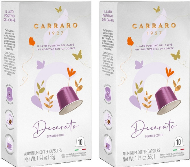 CARRARO 迪席拉朵 DECERATO 咖啡膠囊 適用Nespresso Original 膠囊咖啡機, 5.5g, 10個, 2盒