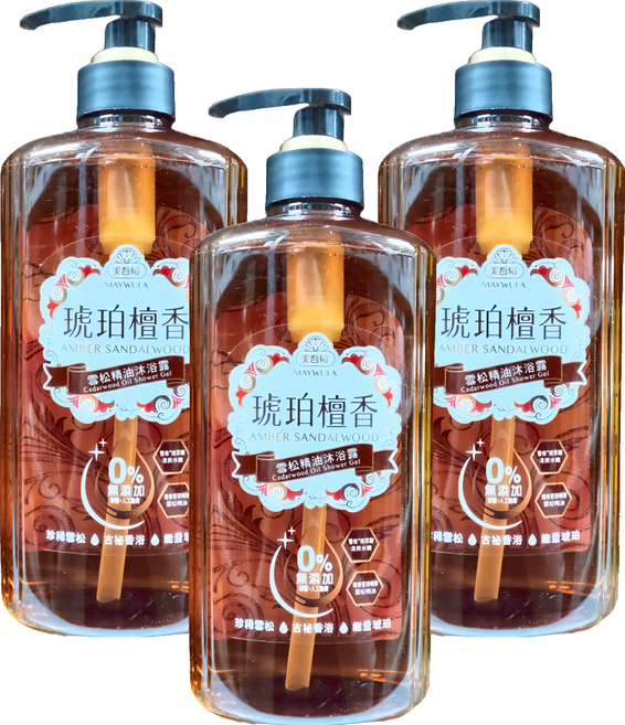 美吾髮 雪松精油沐浴露 琥珀檀香, 700ml, 3件