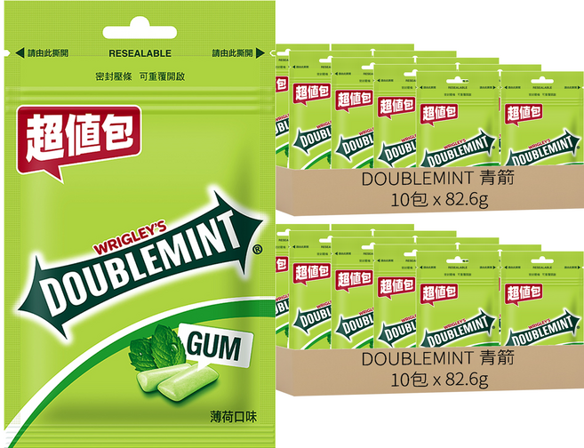 DOUBLEMINT 青箭 粒裝口香糖超值包, 82.6g, 20包