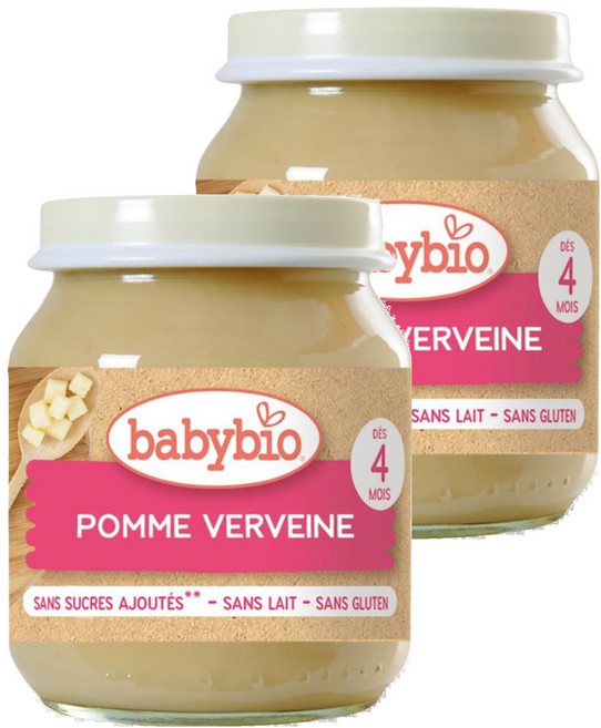 babybio 生機鮮果泥 4M, 蘋果, 130g, 2罐