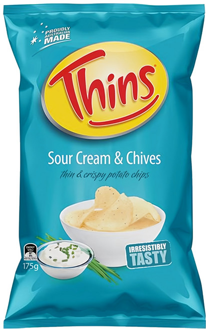 Thins 澳洲 洋芋片 酸奶洋蔥, 175g, 1包