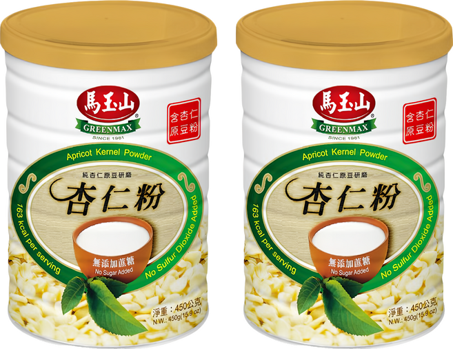 馬玉山 杏仁粉 無添加蔗糖 純杏仁原豆研磨, 450g, 2罐