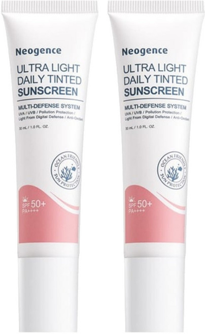 Neogence 霓淨思 超貼妝亮顏控油UV隔離乳 海洋友善 SPF50+ PA++++ 30ml, 2個, 膚色