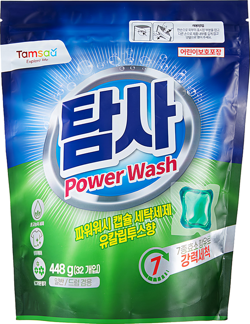 Tamsaa Power Wash 洗衣膠囊 448g, 32顆, 1袋