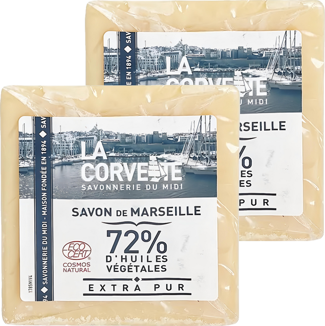 LA CORVETTE 法釩馬賽莊園 經典植物油馬賽皂, 500g, 2個