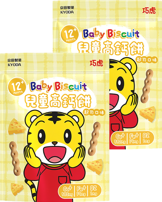 KYODA 京田製菓 巧虎兒童高鈣餅乾, 起司, 65g, 2包