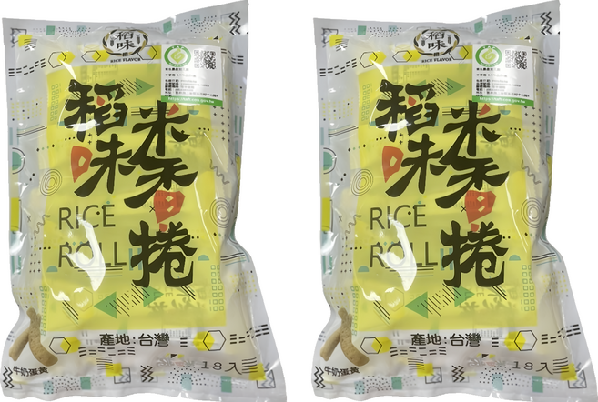 稻味 米香捲 牛奶蛋黃 18包入, 178.2g, 2袋