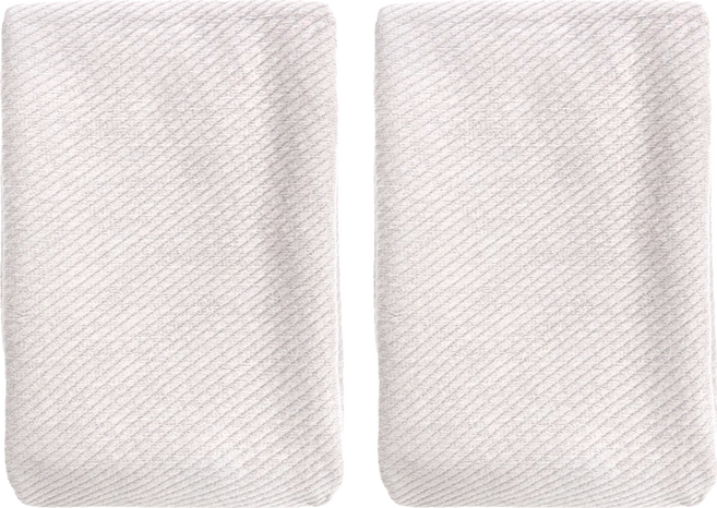 HOLA 和樂家居 伊登緹花純棉風格毛巾 40 x 80 x 0.5cm 160g, 斜紋灰, 2條
