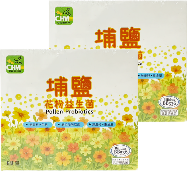 彩花蜜 埔鹽花粉益生菌 60包, 2個, 150g