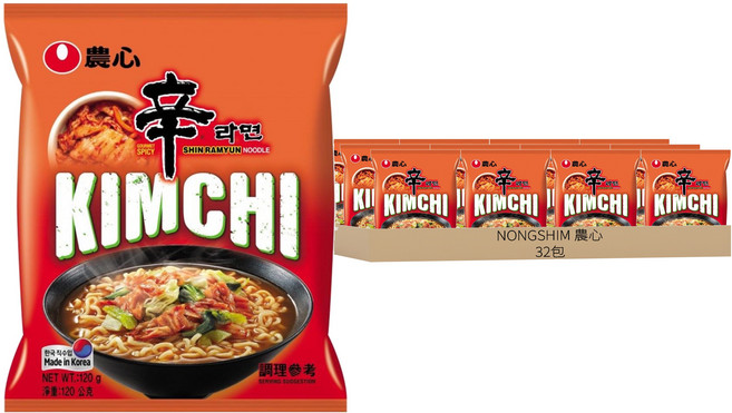 NONGSHIM 農心 辛拉麵 辛辣白菜風味拉麵 120g, 32包