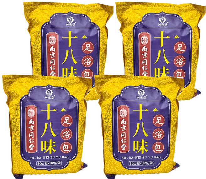 興宛堂 南京同仁堂 18味草本 中藥泡腳包 30包, 900g, 4袋