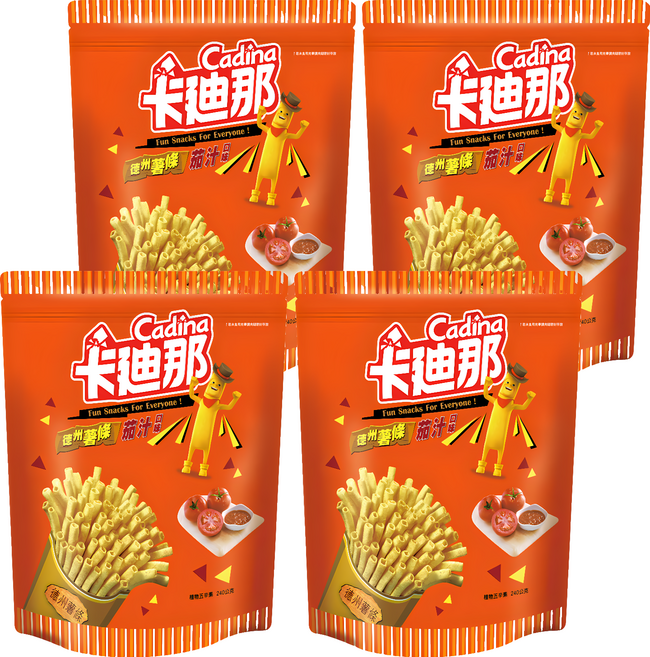 Cadina 卡迪那 德州薯條 茄汁口味, 240g, 4包
