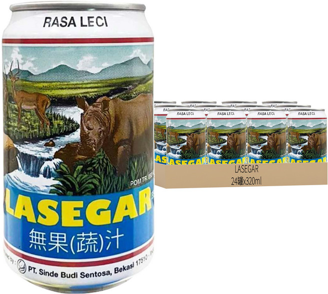 LASEGAR COOLING DRINK Lychee Flavor 荔枝風味清涼水, 320ml, 24罐