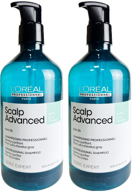 L'OREAL PROFESSIONNEL 巴黎萊雅PRO 絲漾博水楊酸控油洗髮精500ml, 2入