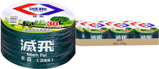 滅飛 蚊香經濟包, 375g, 9組