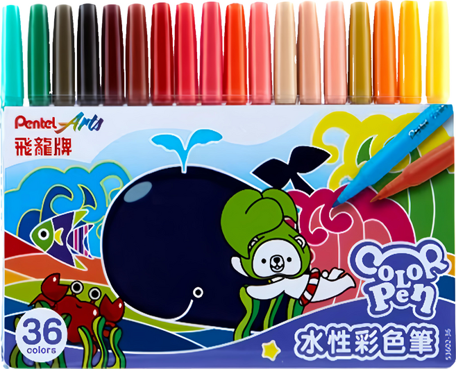 Pentel 飛龍文具 Arts 細字彩色筆 S3602-36, 36色, 1組