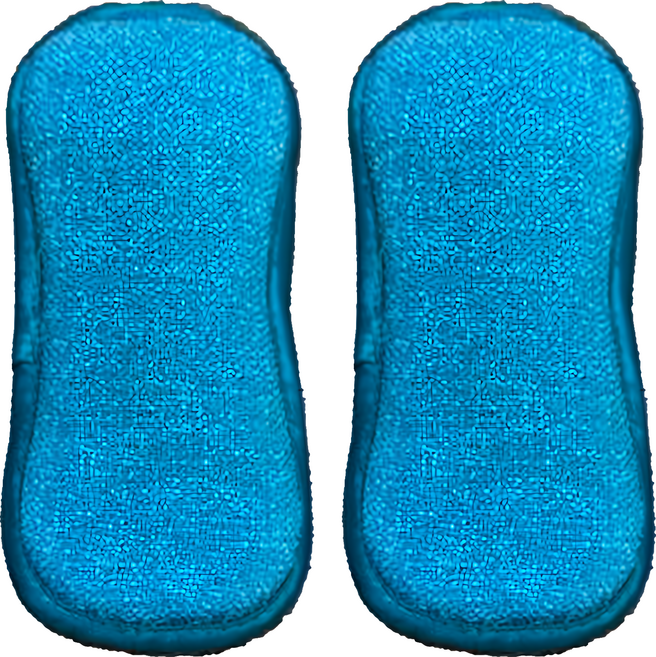 White Magic 超細纖維海綿菜瓜布 海洋藍色系 輕鬆去油不傷碗盤 廚房清潔好幫手, 2個, 1入