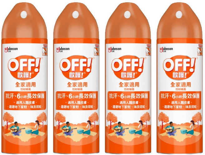 OFF! 歐護 家庭用噴霧式防蚊液 6oz, 180ml, 4瓶