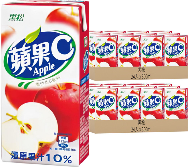 黑松 蘋果C 蘋果果汁, 300ml, 48入
