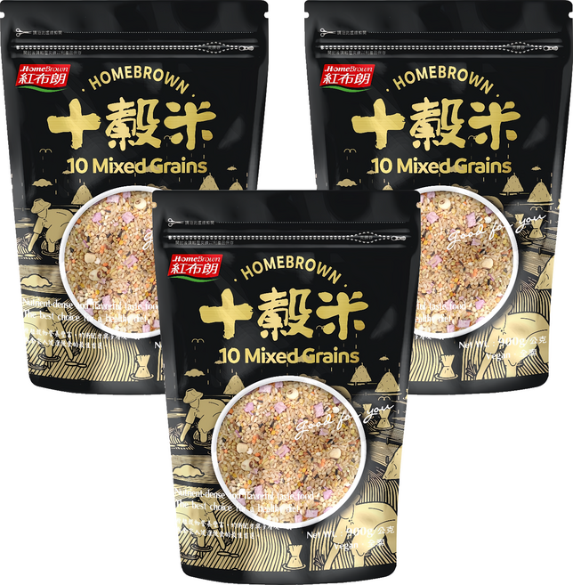 HomeBrown 紅布朗 十穀米, 900g, 3包